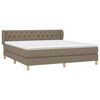 vidaXL Cama box spring con colch&oacute;n tela gris taupe 160x200 cm