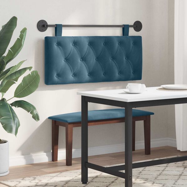 vidaXL Cabecera Colgante Azul 110 x 55 x 7 cm Terciopelo
