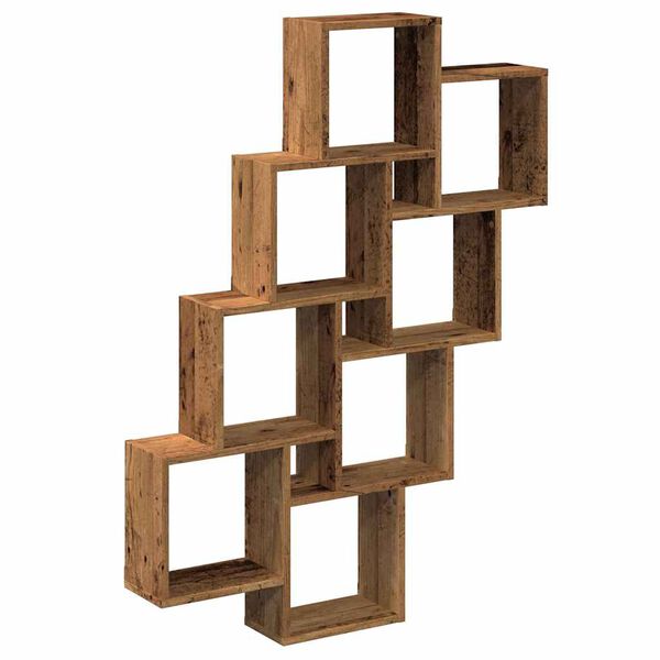vidaXL Estante cubo pared madera ingenier&iacute;a envejecida 90x15x119,5 cm