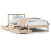 vidaXL Estructura de cama sin colch&oacute;n madera maciza de pino 90x190 cm