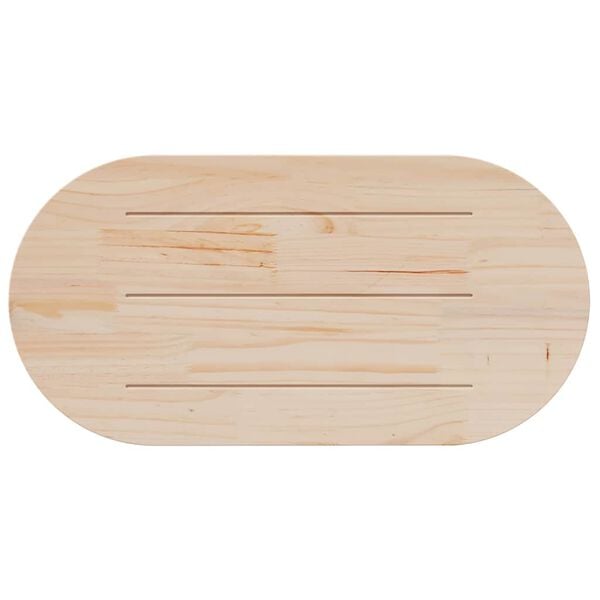 vidaXL Tablero de mesa 110x55x2,5 cm Madera maciza de pino ovalada