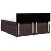 vidaXL Cama box spring con colch&oacute;n tela marr&oacute;n oscuro 200x200 cm