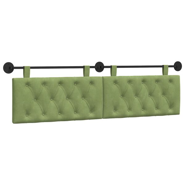 vidaXL Cabecera Colgante Verde claro 170 x 55 x 7 cm Terciopelo