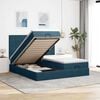 vidaXL Estructura de cama otomana colchones terciopelo azul oscuro