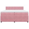 vidaXL Cama box spring con colch&oacute;n terciopelo rosa 200x200 cm