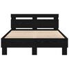 vidaXL Estructura de cama con LED Roble Negro 135 x 190 cm