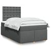 vidaXL Cama box spring con colch&oacute;n tela gris oscuro 120x200 cm