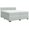 vidaXL Cama box spring con colch&oacute;n terciopelo gris claro 200x200 cm