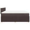 vidaXL Cama box spring con colch&oacute;n tela marr&oacute;n oscuro 200x200 cm