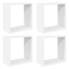 vidaXL Estantes cubo de pared 4 unidades blanco 30x15x30 cm