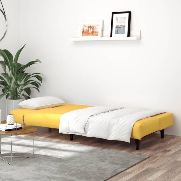 vidaXL Sof&aacute; cama de 2 plazas terciopelo amarillo