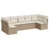 vidaXL Set sof&aacute;s de jard&iacute;n 7 piezas y cojines rat&aacute;n sint&eacute;tico beige