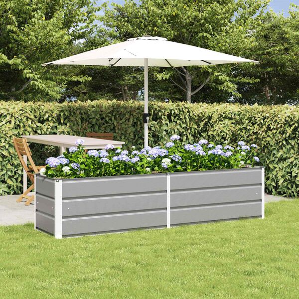 vidaXL Jardinera Gris Claro 480 x 50 x 45 cm Acero Galvanizado