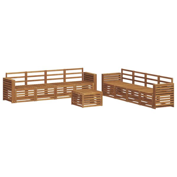 vidaXL Juegos de sof&aacute;s 9 pcs Natural Madera de Acacia S&oacute;lida