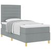 vidaXL Cama tipo Box Spring con colch&oacute;n Gris Claro 90 x 190 cm tela