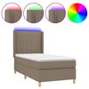 vidaXL Cama box spring colch&oacute;n y luces LED gris taupe 80x200 cm
