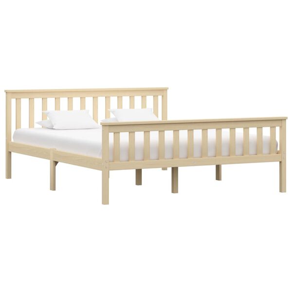 vidaXL Estructura de cama sin colchón madera pino natural 160x200 cm