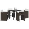 vidaXL Conjunto de Comedor de Jard&iacute;n 5 pcs Marr&oacute;n rat&aacute;n sint&eacute;tico