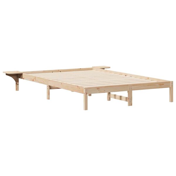 vidaXL Estructura de Cama con Mesitas Natural 160 x 220 cm