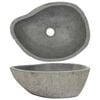 vidaXL Lavabo ovalado piedra de r&iacute;o (37-46)x(29-36) cm
