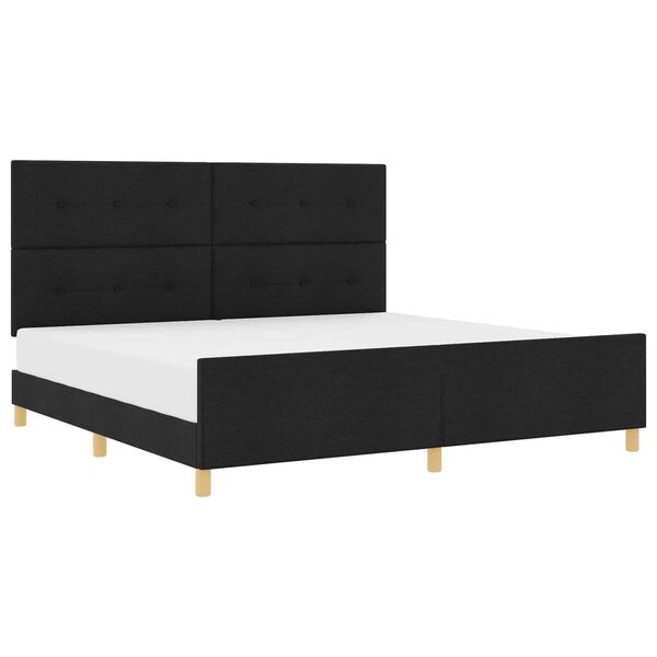 vidaXL Estructura de cama con cabecera Negro 200 x 200 cm tela
