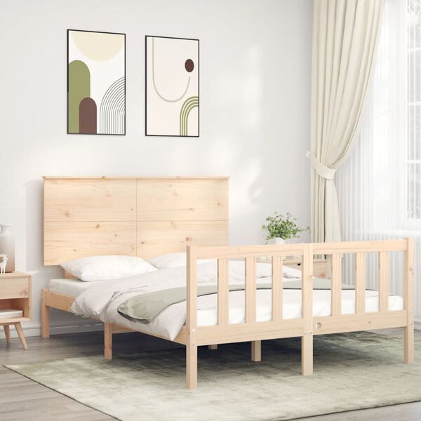 vidaXL Estructura de cama sin colch&oacute;n madera de pino blanca 140x200 cm