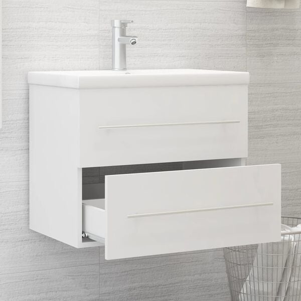 vidaXL Mueble con lavabo madera de ingenier&iacute;a blanco
