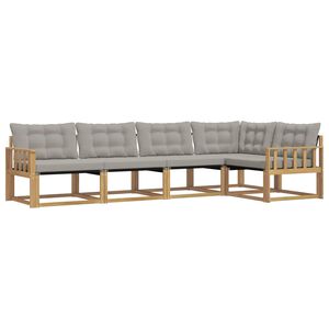 vidaXL Conjunto de sof&aacute;s de exterior 5 pcs Blanco y Gris Claro