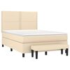 vidaXL Cama box spring con colch&oacute;n tela color crema 140x200 cm