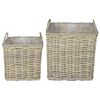 vidaXL Cesta para Plantas GENDT 2 uds. Gris natural Rat&aacute;n Kubu