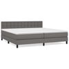 vidaXL Cama box spring con colch&oacute;n cuero sint&eacute;tico gris 200x200 cm