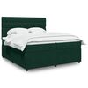 vidaXL Cama box spring con colch&oacute;n terciopelo verde oscuro 200x200 cm