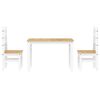 vidaXL Juego de comedor Panama 3 pzas madera maciza de pino blanco