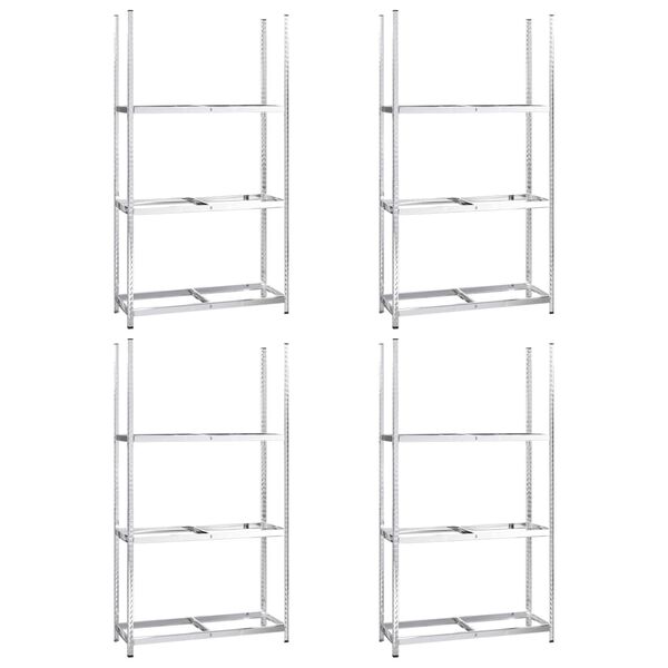 vidaXL Estanter&iacute;as de neum&aacute;ticos 3 niveles 4 uds acero 110x40x200 cm