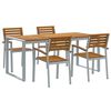 vidaXL Conjunto de Comedor de Jard&iacute;n 5 pcs Gris