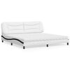 vidaXL Cama con colch&oacute;n Hvar cuero sint&eacute;tico blanco y negro 200x200 cm
