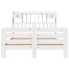 vidaXL Cama con estantería sin colchón madera maciza blanca 140x190 cm