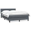 vidaXL Cama box spring con colch&oacute;n terciopelo gris oscuro 140x220 cm