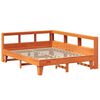 vidaXL Cama con estanter&iacute;a sin colch&oacute;n madera maciza marr&oacute;n 140x200 cm