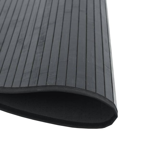 vidaXL Alfombra redonda bamb&uacute; negro 100 cm