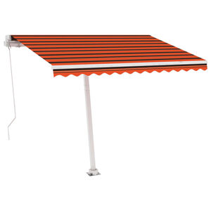 vidaXL Toldo de pie retr&aacute;ctil manual naranja y marr&oacute;n 300x250 cm