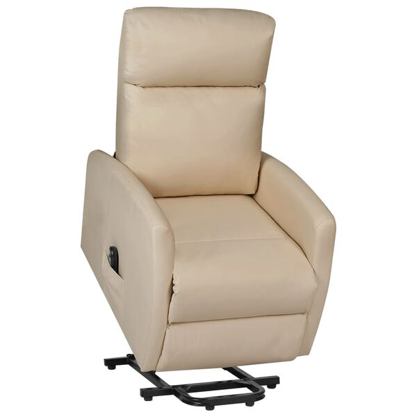 vidaXL Sill&oacute;n elevable cuero sint&eacute;tico color capuchino