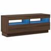 vidaXL Mueble de TV con luces LED marr&oacute;n roble 100x35x40 cm