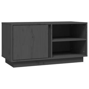 vidaXL Mueble de TV madera maciza de pino gris 80x35x40,5 cm