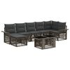 vidaXL Conjunto de sof&aacute;s de jard&iacute;n 8 uds. Gris y Gris Oscuro