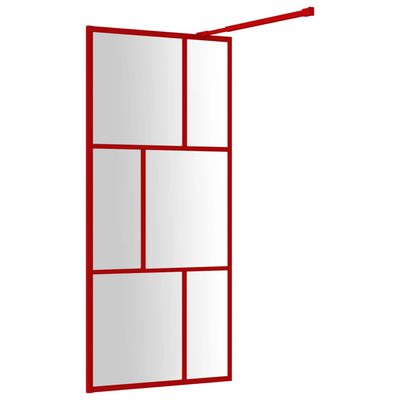 vidaXL Mampara puerta de ducha vidrio transparente ESG rojo 80x195 cm