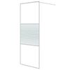 vidaXL Mampara de ducha vidrio ESG transparente blanco 80x195 cm