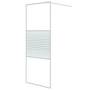 vidaXL Mampara de ducha vidrio ESG transparente blanco 80x195 cm