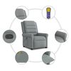 vidaXL Sillón reclinable de masaje de tela gris claro