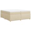 vidaXL Cama box spring con colch&oacute;n tela color crema 200x200 cm